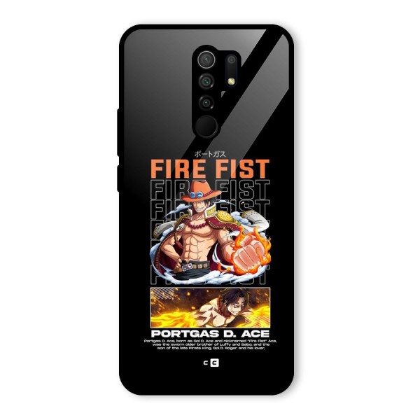 Fire Fist Ace Glass Back Case for Redmi 9 Prime