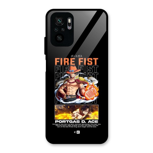 Fire Fist Ace Glass Back Case for Redmi Note 10