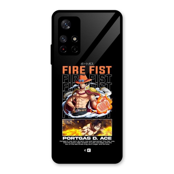 Fire Fist Ace Glass Back Case for Redmi Note 11T 5G