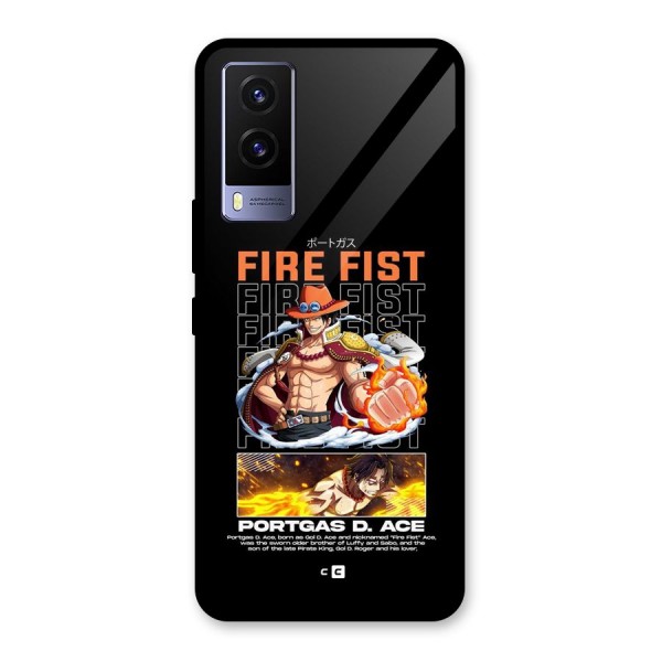 Fire Fist Ace Glass Back Case for Vivo V21e 5G