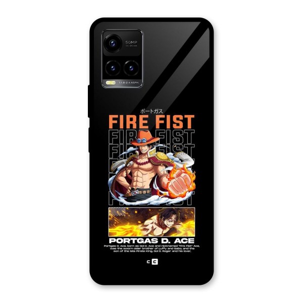 Fire Fist Ace Glass Back Case for Vivo Y21G