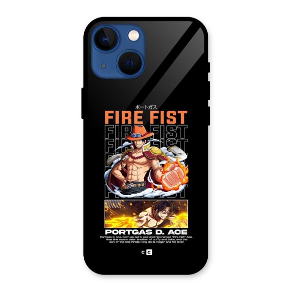 Fire Fist Ace Glass Back Case for iPhone 13 Mini