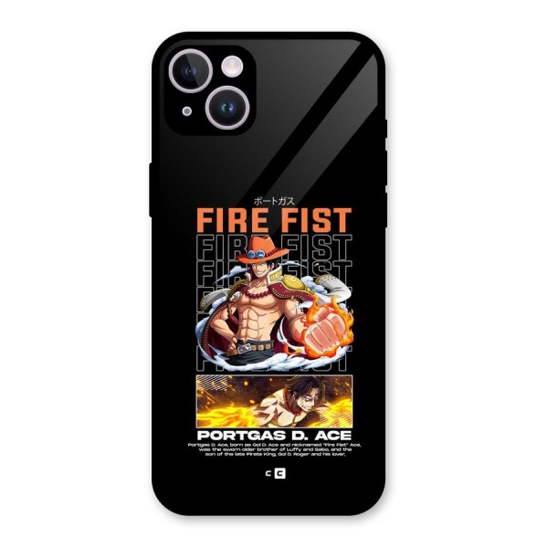 Fire Fist Ace Glass Back Case for iPhone 14 Plus