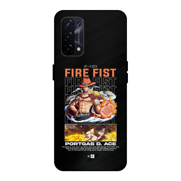 Fire Fist Ace Metal Back Case for Oppo A74 5G