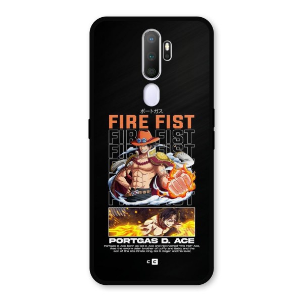 Fire Fist Ace Metal Back Case for Oppo A9 (2020)