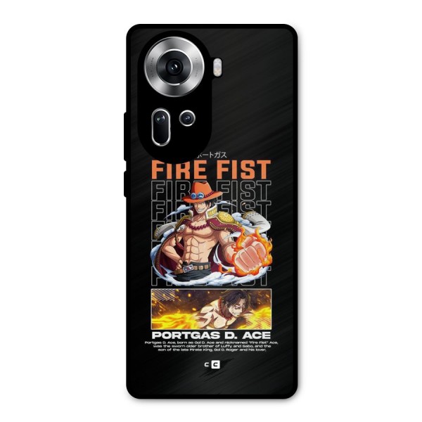 Fire Fist Ace Metal Back Case for Oppo Reno11 5G