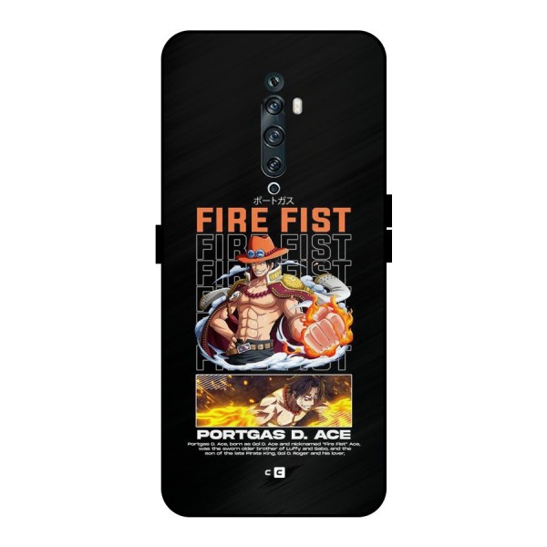 Fire Fist Ace Metal Back Case for Oppo Reno2 F