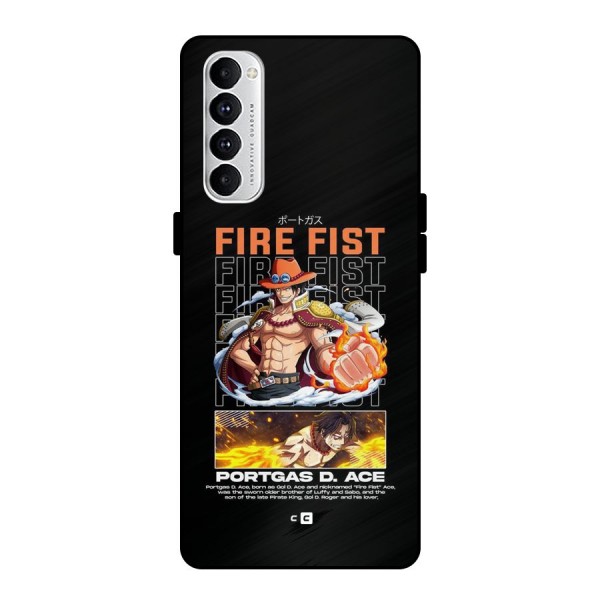 Fire Fist Ace Metal Back Case for Oppo Reno4 Pro