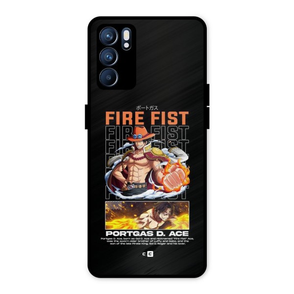 Fire Fist Ace Metal Back Case for Oppo Reno6 5G