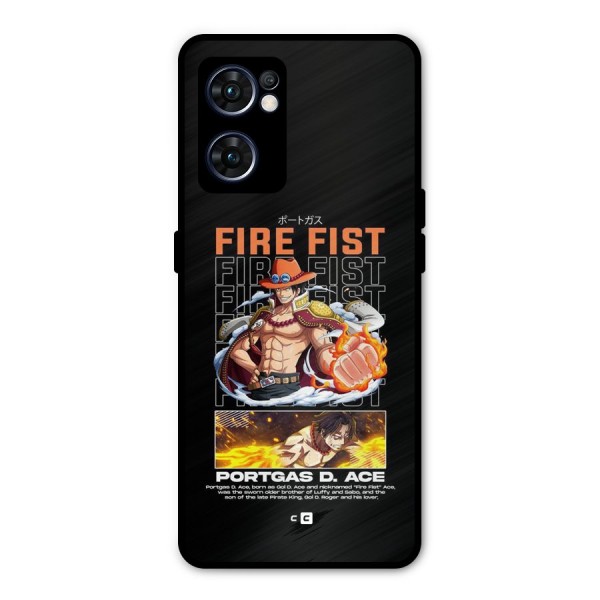 Fire Fist Ace Metal Back Case for Oppo Reno7 5G