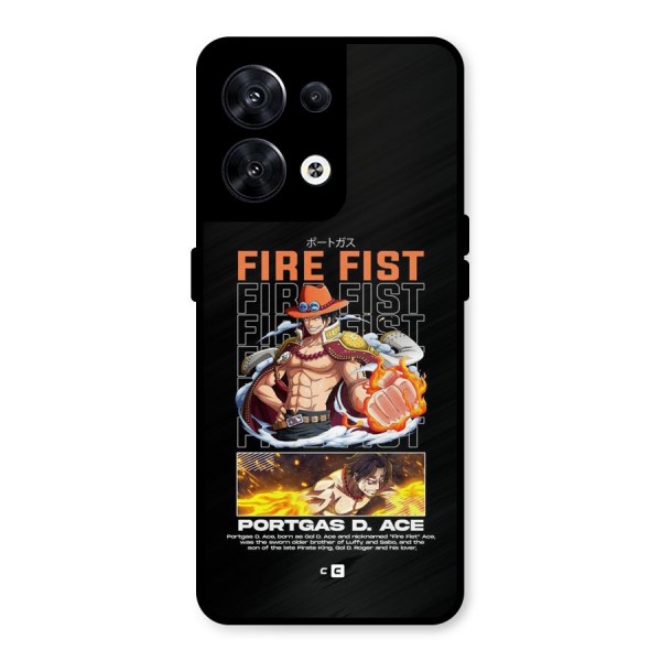 Fire Fist Ace Metal Back Case for Oppo Reno8 5G