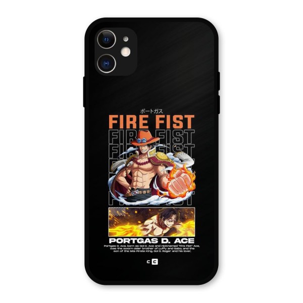 Fire Fist Ace Metal Back Case for iPhone 11