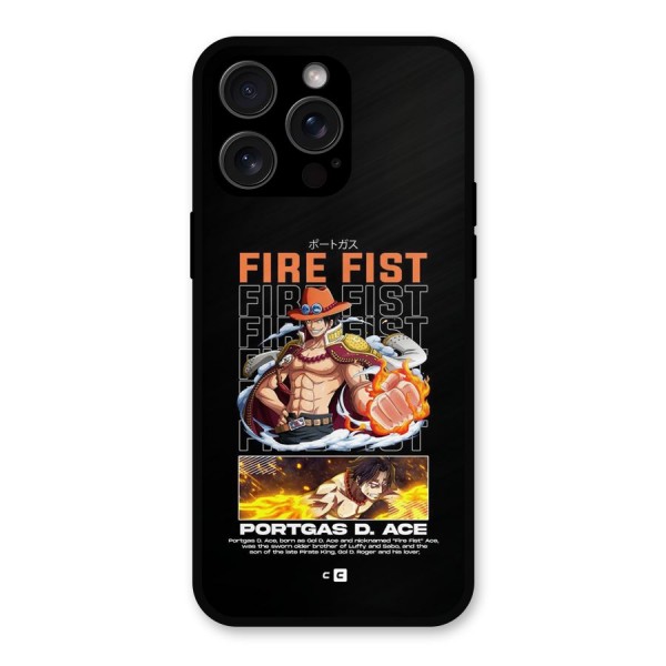 Fire Fist Ace Metal Back Case for iPhone 15 Pro Max