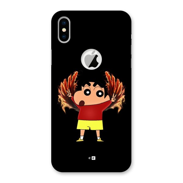 Fire Shinchan Back Case for iPhone XS Logo Cut