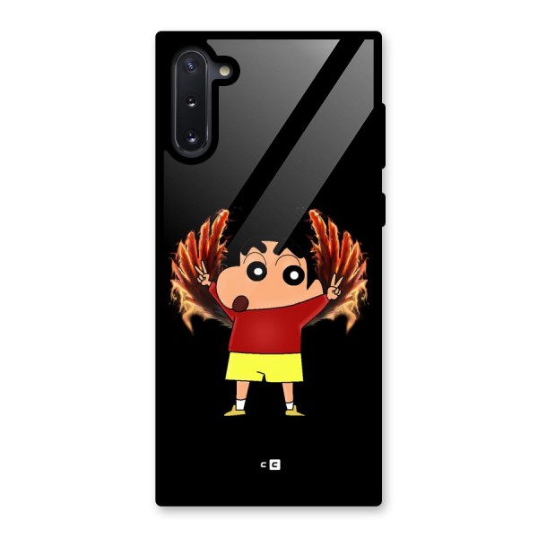 Fire Shinchan Glass Back Case for Galaxy Note 10