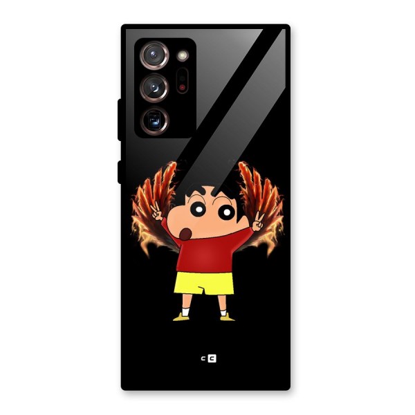 Fire Shinchan Glass Back Case for Galaxy Note 20 Ultra