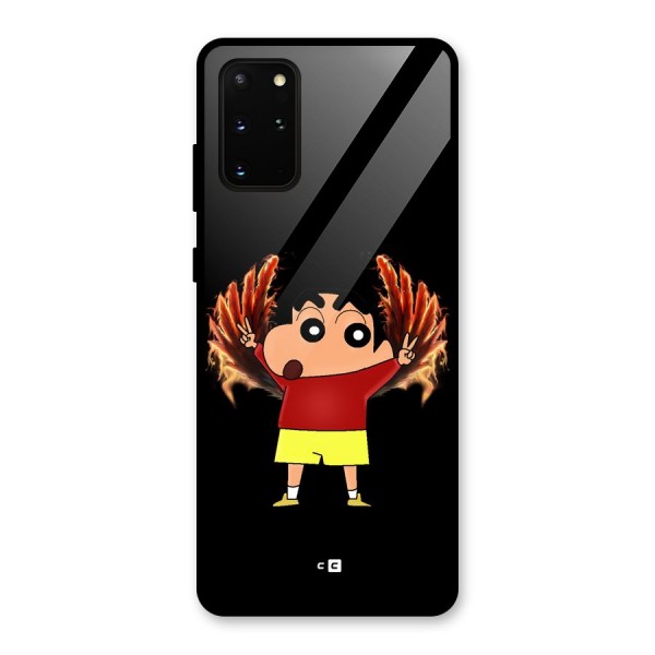 Fire Shinchan Glass Back Case for Galaxy S20 Plus