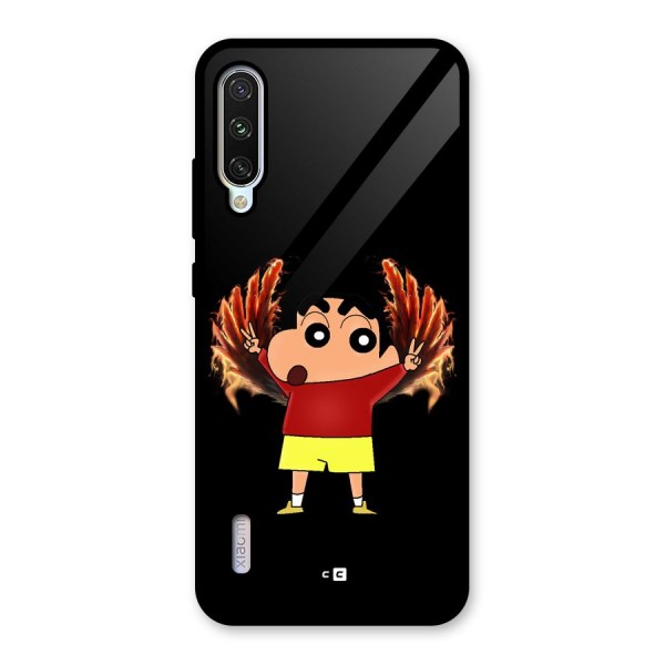 Fire Shinchan Glass Back Case for Mi A3