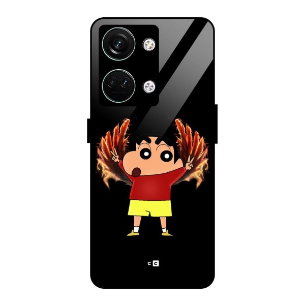 Fire Shinchan Glass Back Case for Oneplus Nord 3