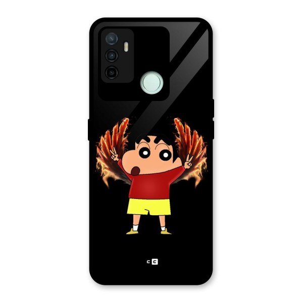 Fire Shinchan Glass Back Case for Oppo A53