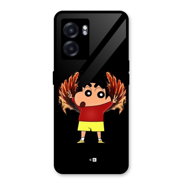 Fire Shinchan Glass Back Case for Oppo K10 (5G)