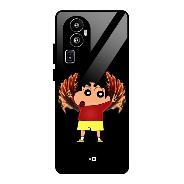 Fire Shinchan Glass Back Case for Oppo Reno10 Pro Plus