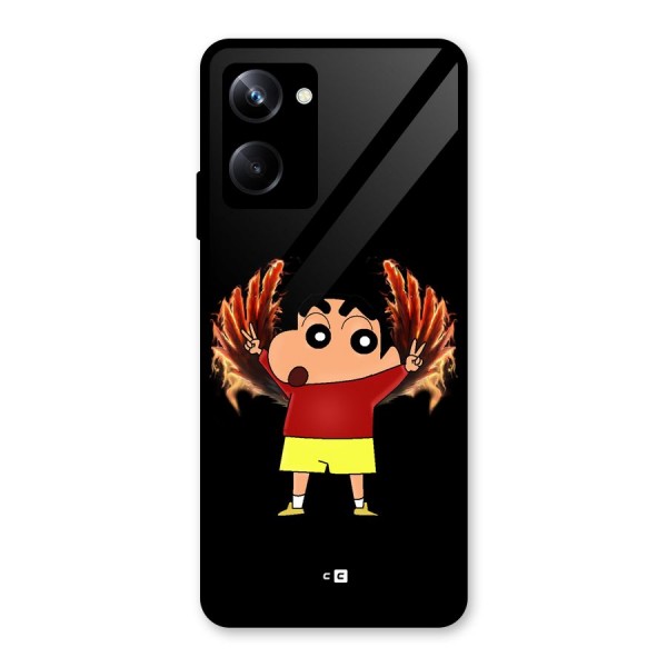 Fire Shinchan Glass Back Case for Realme 10 Pro