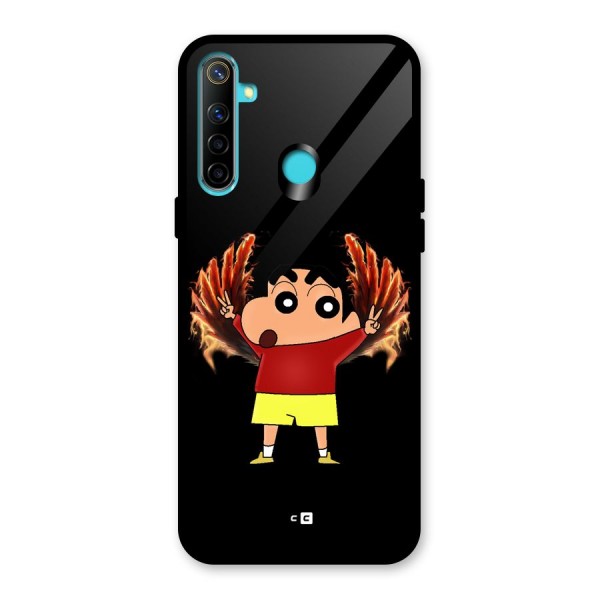 Fire Shinchan Glass Back Case for Realme 5