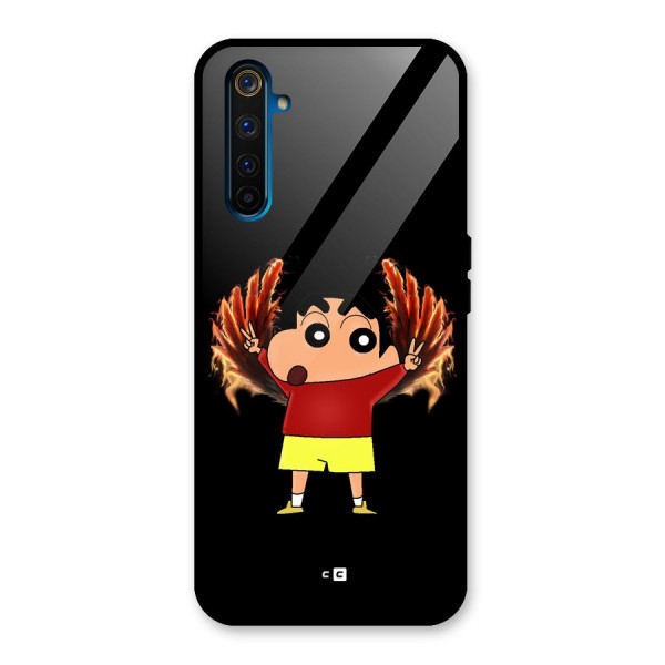 Fire Shinchan Glass Back Case for Realme 6 Pro