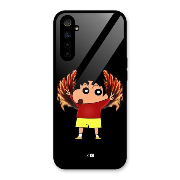 Fire Shinchan Glass Back Case for Realme 6i