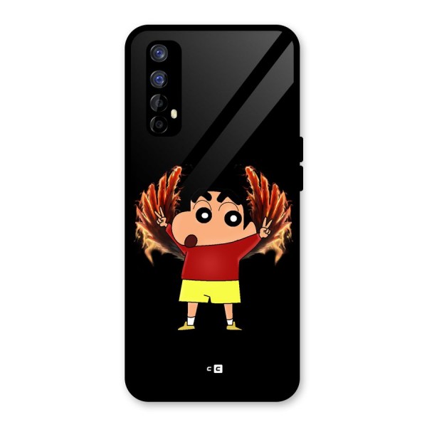 Fire Shinchan Glass Back Case for Realme 7