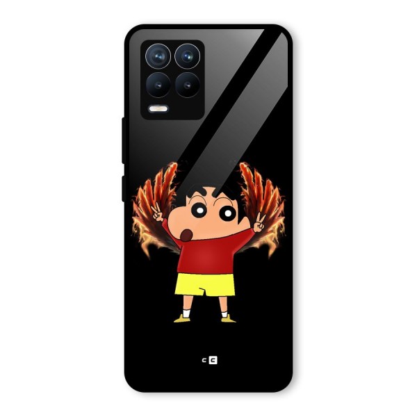 Fire Shinchan Glass Back Case for Realme 8 Pro