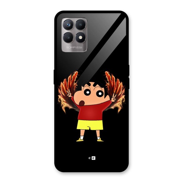 Fire Shinchan Glass Back Case for Realme 8i