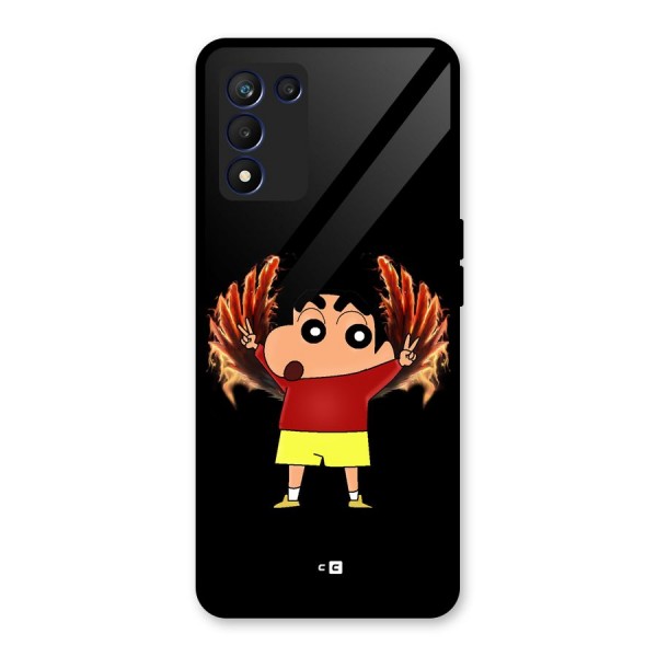 Fire Shinchan Glass Back Case for Realme 9 5G Speed