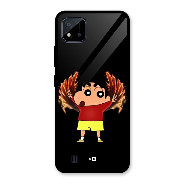 Fire Shinchan Glass Back Case for Realme C11 2021