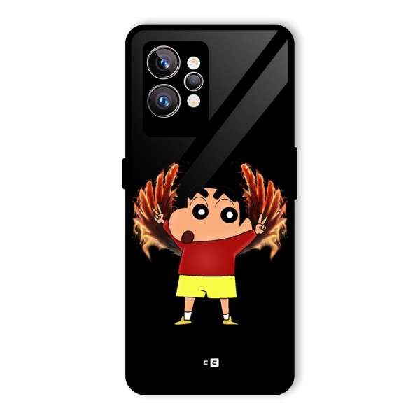 Fire Shinchan Glass Back Case for Realme GT2 Pro