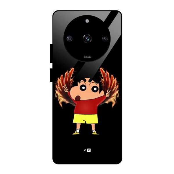 Fire Shinchan Glass Back Case for Realme Narzo 60 5G