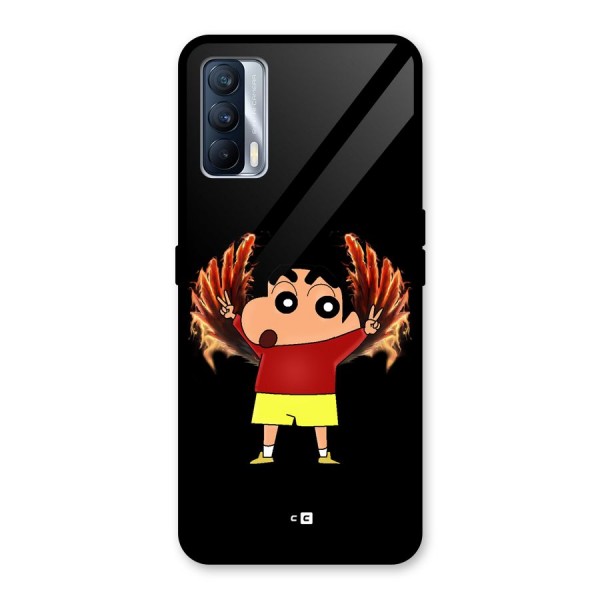 Fire Shinchan Glass Back Case for Realme X7