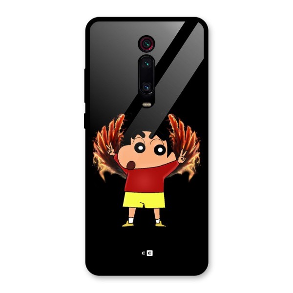 Fire Shinchan Glass Back Case for Redmi K20