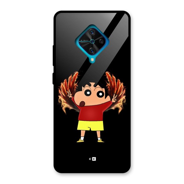 Fire Shinchan Glass Back Case for Vivo S1 Pro