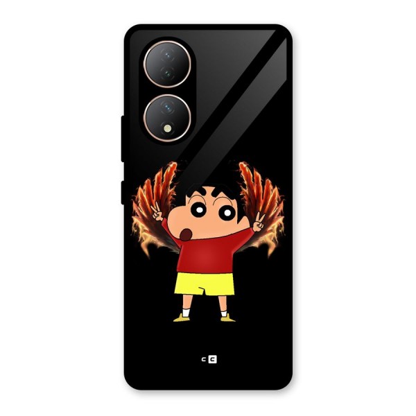 Fire Shinchan Glass Back Case for Vivo T2