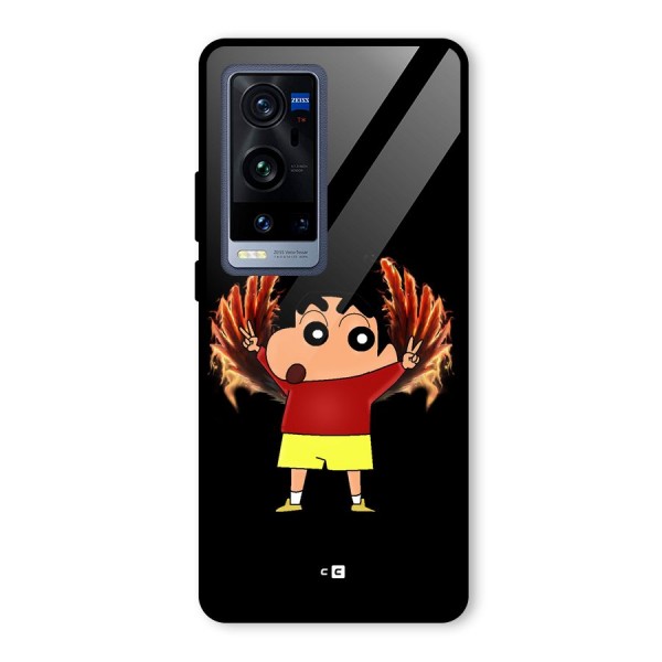 Fire Shinchan Glass Back Case for Vivo X60 Pro Plus