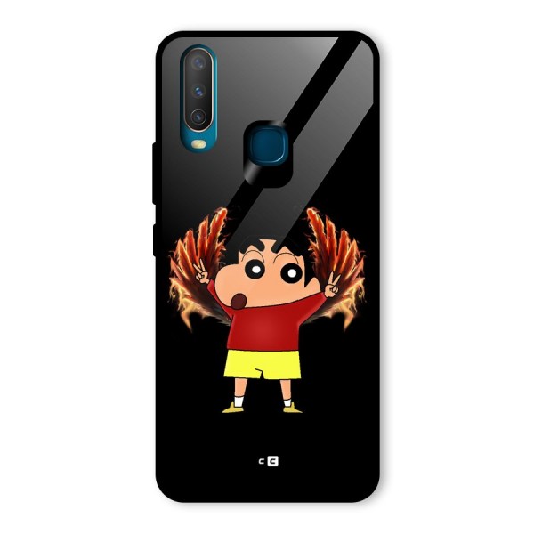 Fire Shinchan Glass Back Case for Vivo Y15