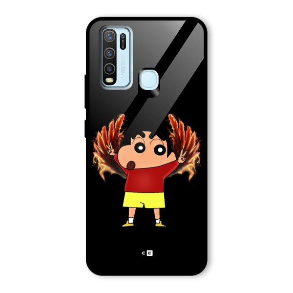 Fire Shinchan Glass Back Case for Vivo Y50