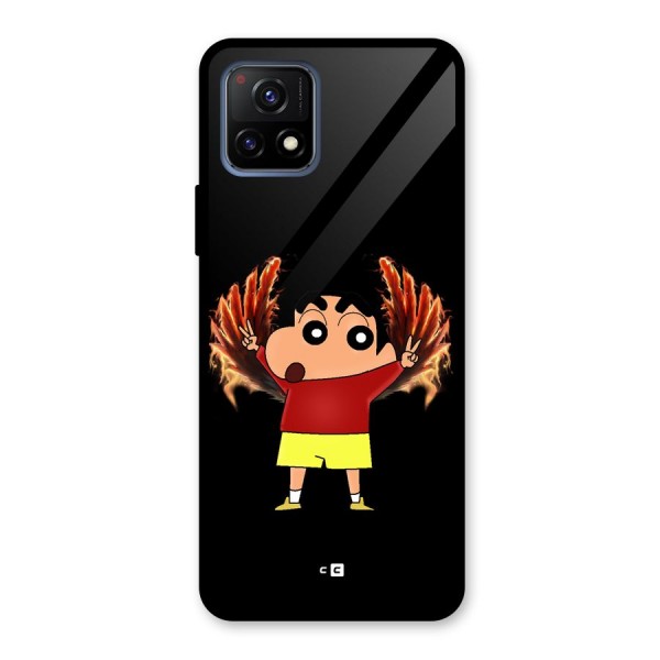 Fire Shinchan Glass Back Case for Vivo Y72 5G