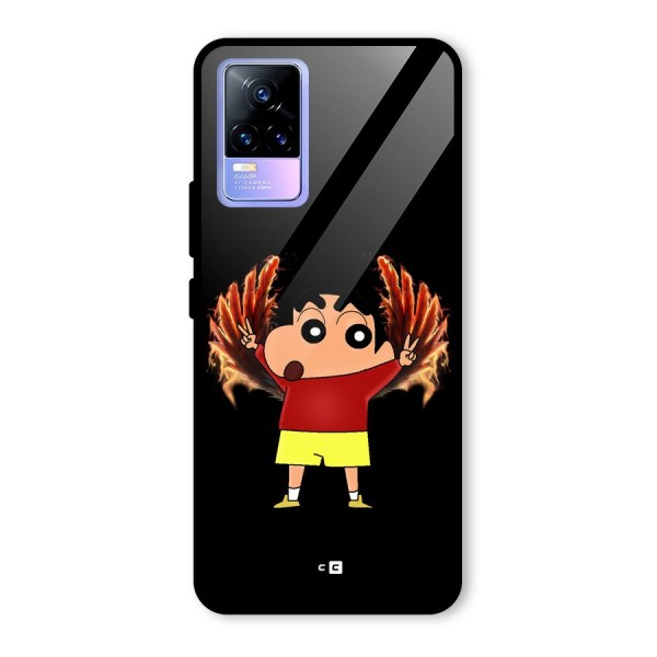 Fire Shinchan Glass Back Case for Vivo Y73