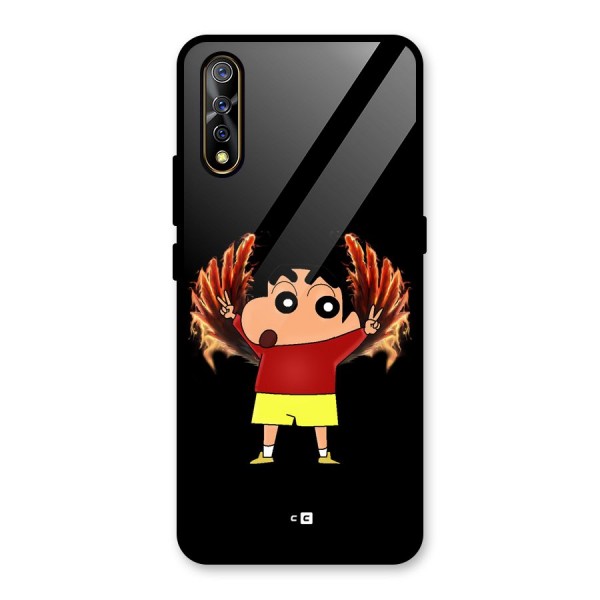 Fire Shinchan Glass Back Case for Vivo Z1x