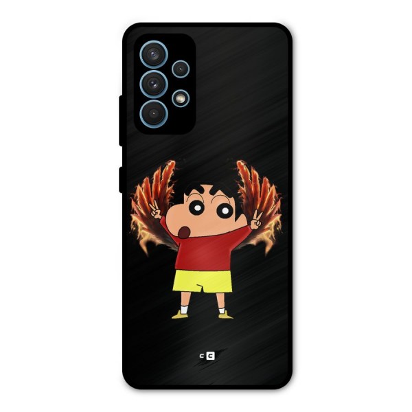 Fire Shinchan Metal Back Case for Galaxy A32