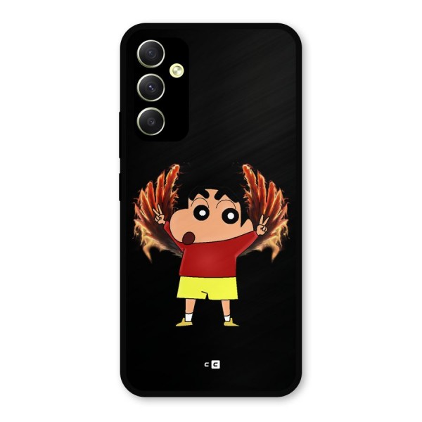 Fire Shinchan Metal Back Case for Galaxy A34