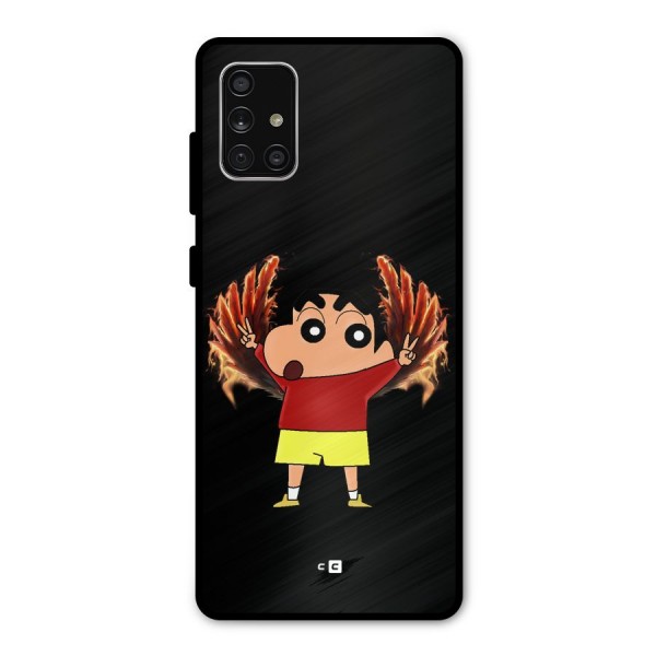 Fire Shinchan Metal Back Case for Galaxy A71